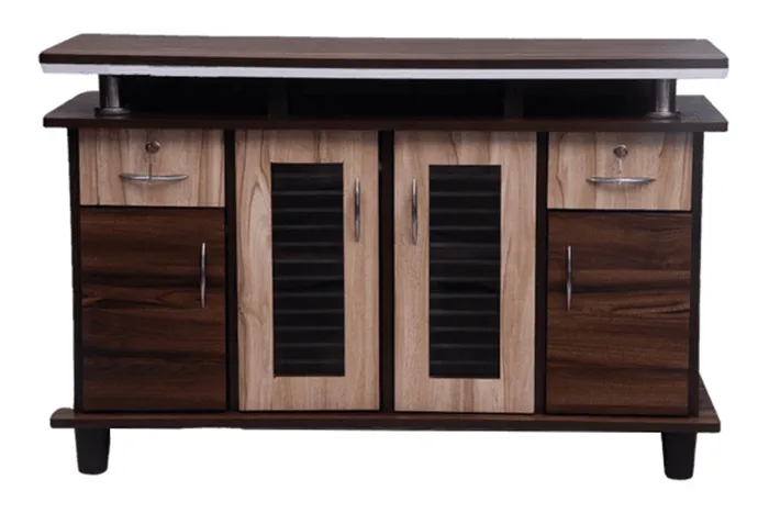 VIVDeal Asian Cream Window Stripes TV Unit